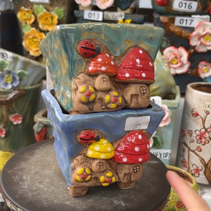 紫砂花盆粗陶材质多肉花盆