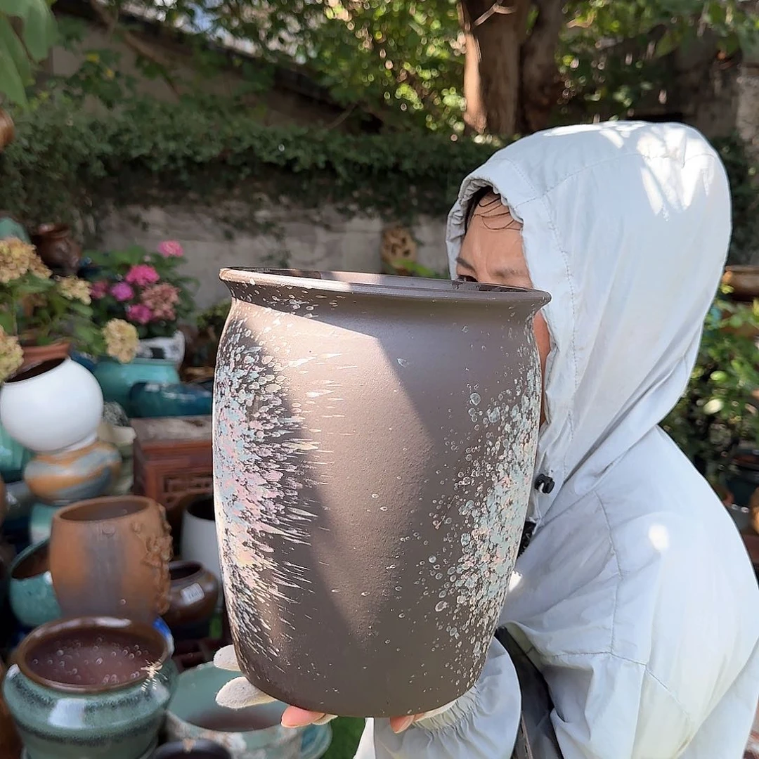 紫砂花盆王嫂花盆0613-689高25口20