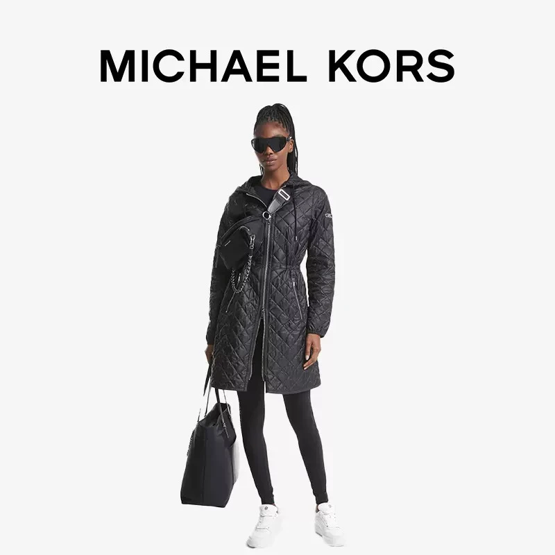 【折扣臻享】MICHAEL KORS MK 女士菱格绗缝中长款棉服外套