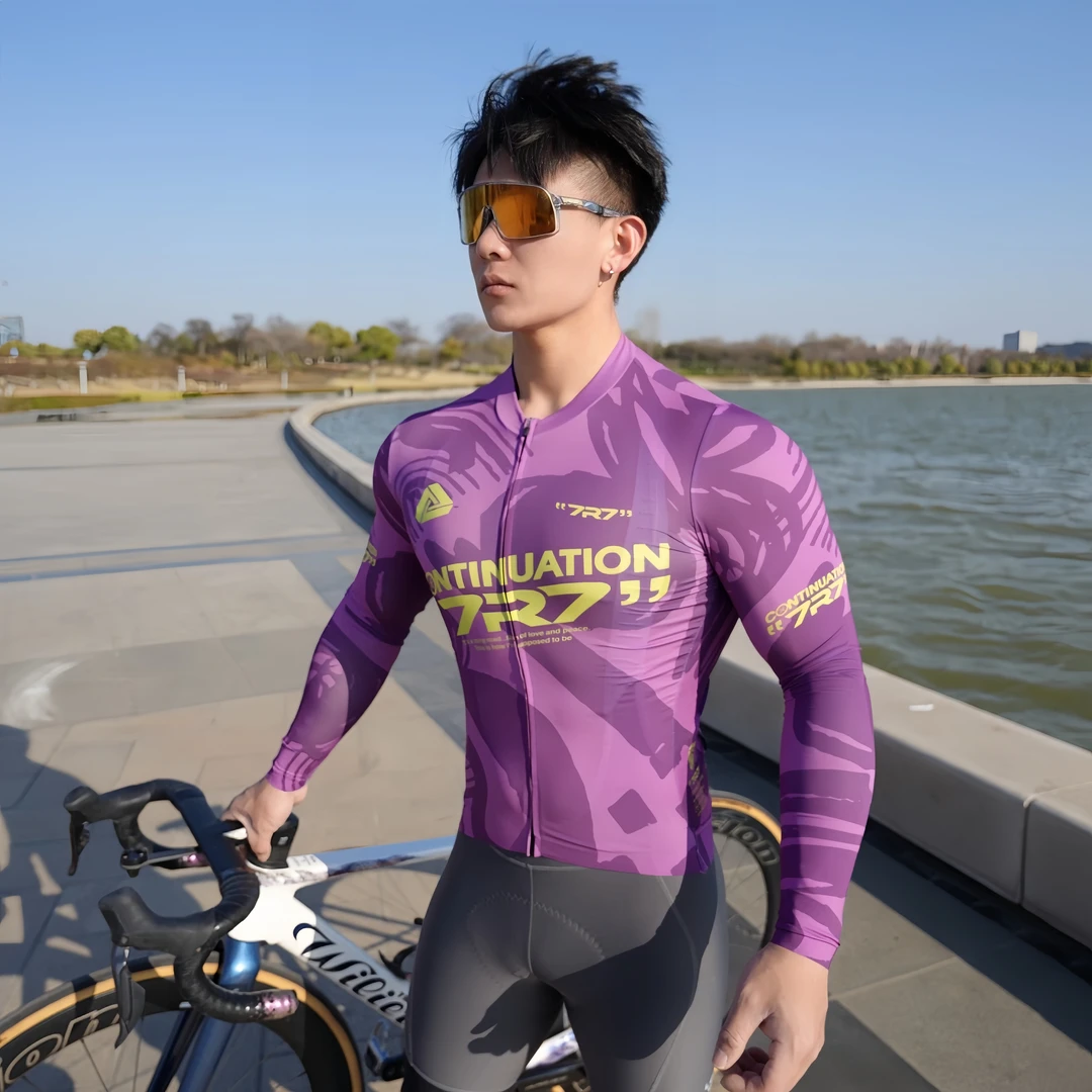 春夏骑行长袖男女款专业速干修身公路7R7春夏车骑行服休闲延续