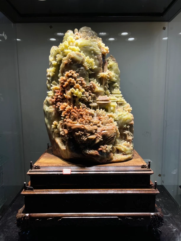 寿山石玄关大山水摆件工艺品