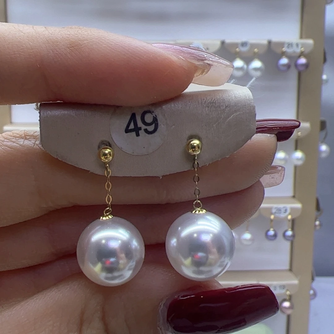 淡水珍珠耳饰18K金镶嵌