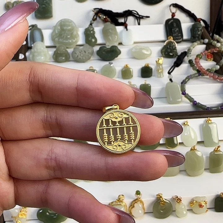 颈饰银S925镶嵌和田玉