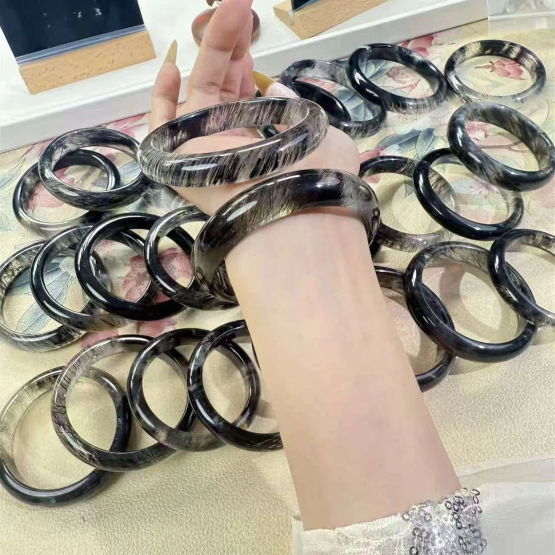 天然黑发晶手镯多样性
