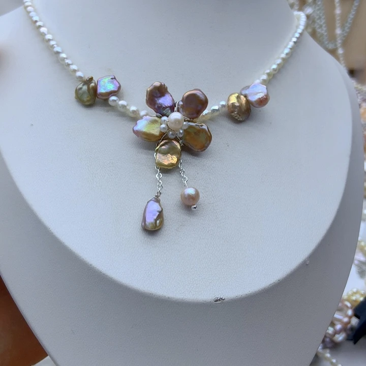 淡水珍珠未镶嵌颈饰妮*.