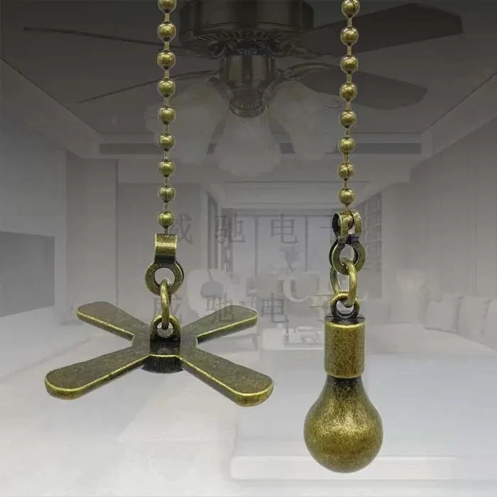 全金属美式复古 电风扇吊扇灯台灯珠链拉绳拉线开关老式线