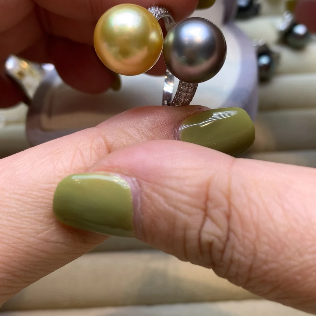 海水珍珠戒指银S925镶嵌