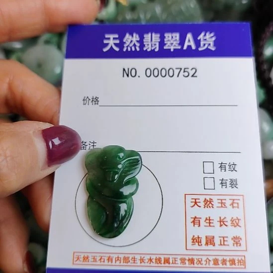 翡翠未镶嵌颈饰蛇吊坠