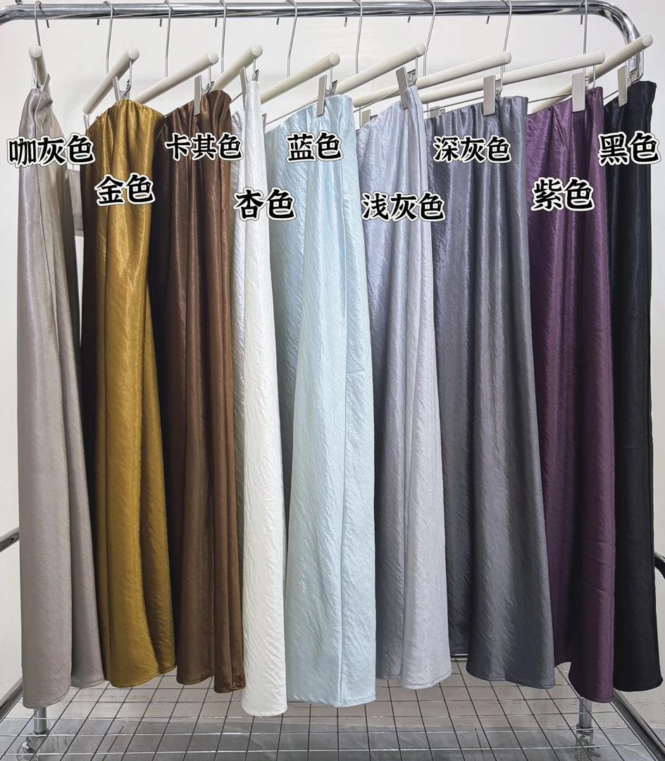 【女神醋酸半裙】大码女百搭醋酸半身裙，超垂显瘦版