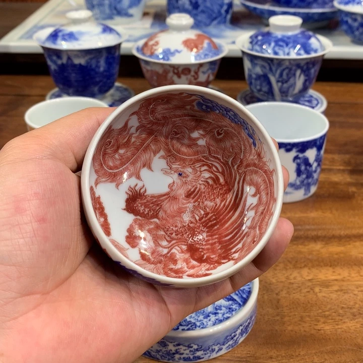 自成堂柴窑 釉里红凤