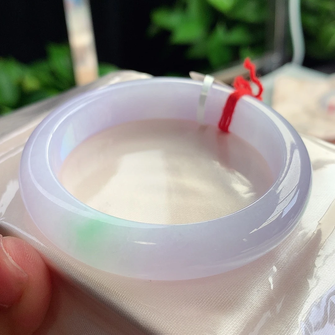 未镶嵌手镯翡翠52-53冰胶感春彩15号