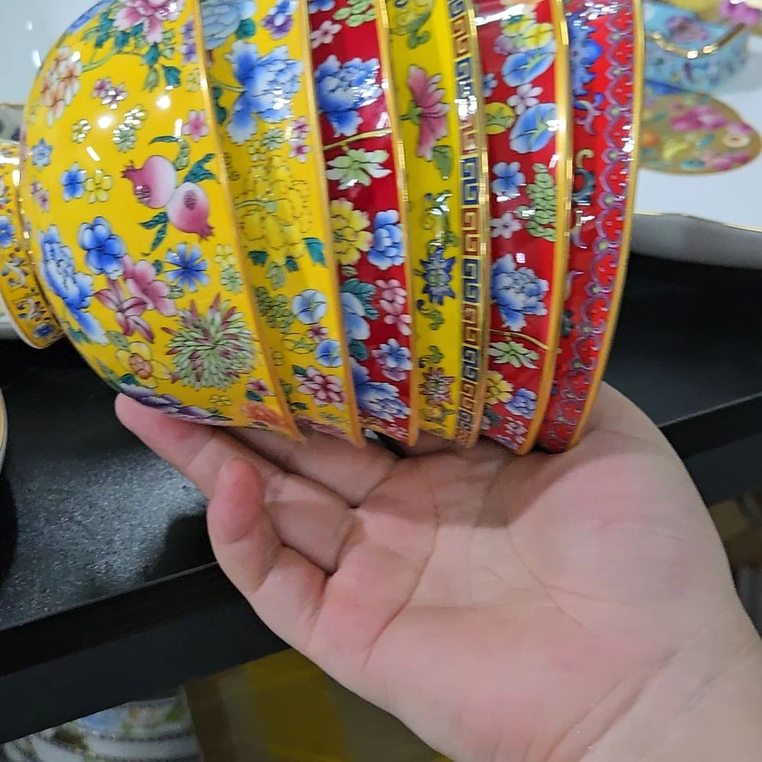 瓷片微瑕珐琅彩4.5寸6个66666