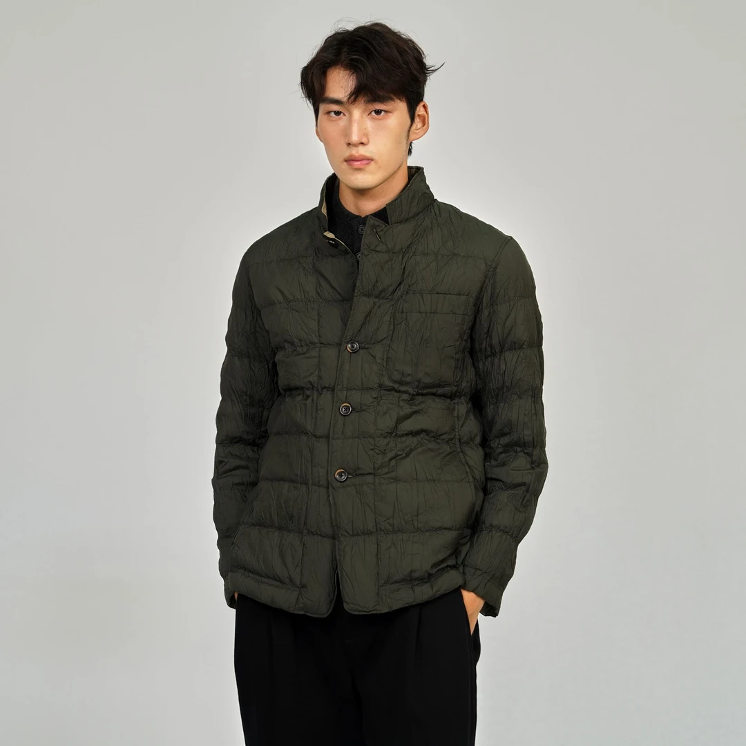 北纬三十度反季羽绒服男装立领保暖经典运动纯色外套