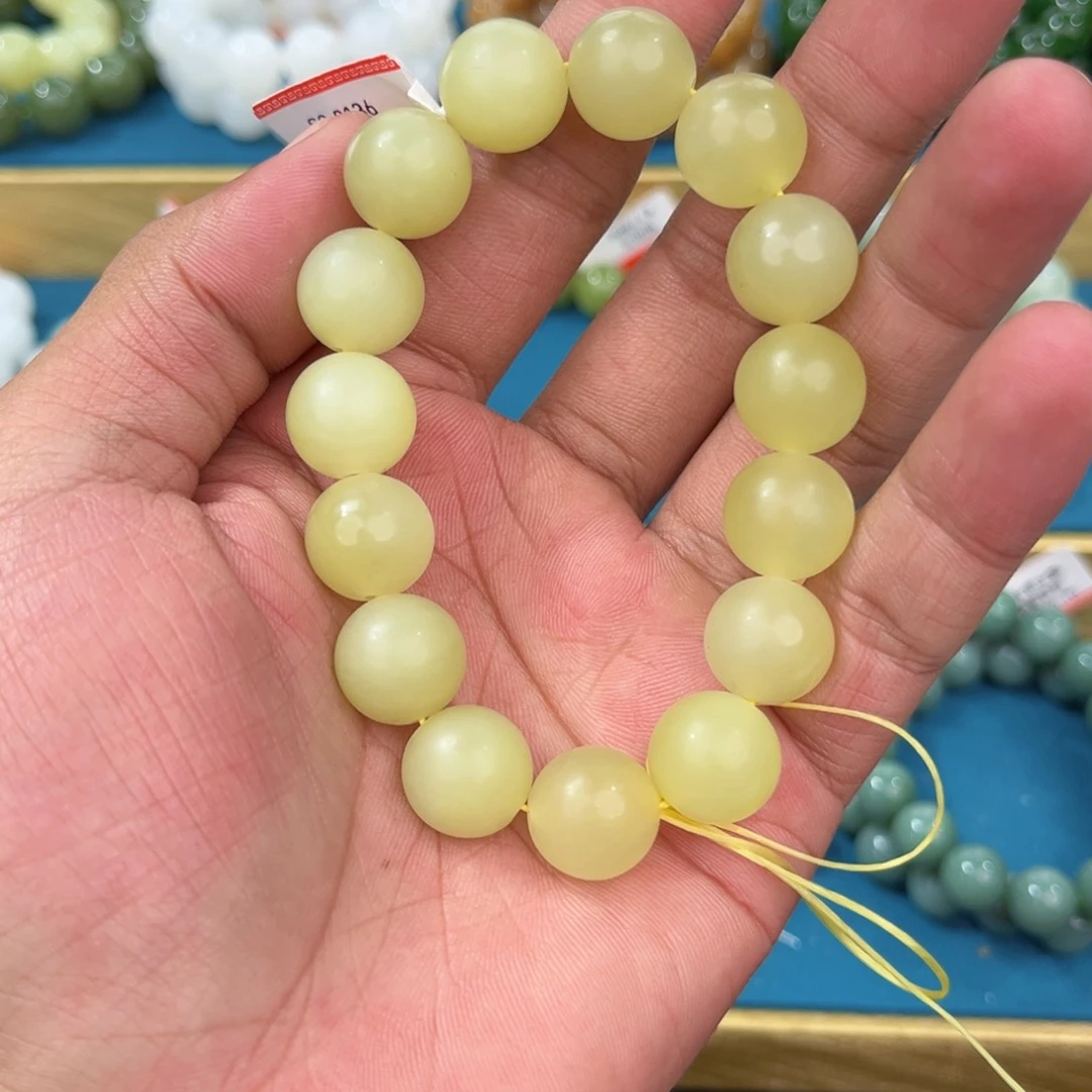 手串未镶嵌和田玉纯天然新疆和田玉若羌黄口14mm