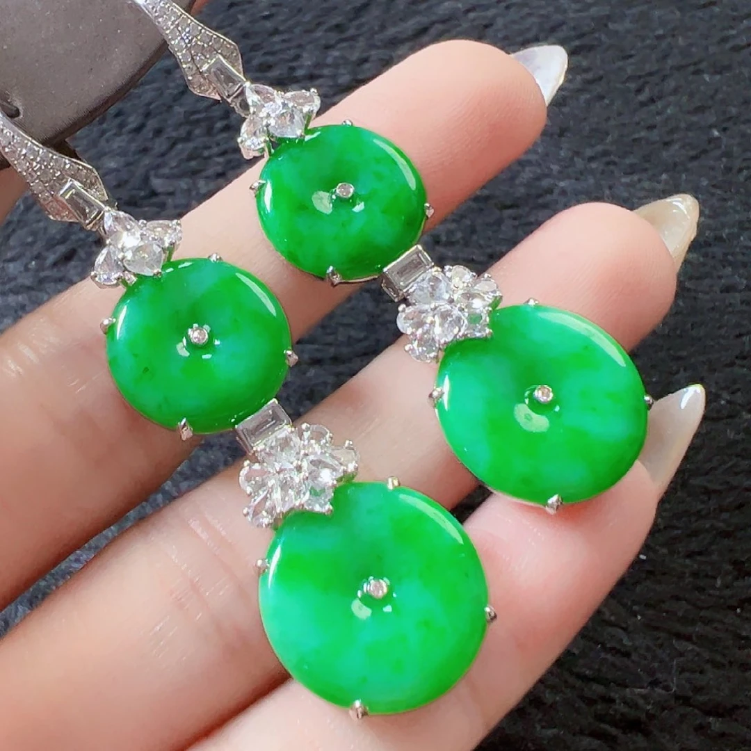 翡翠耳饰18K金镶嵌【清仓福利价】签收后24小时鉴赏期