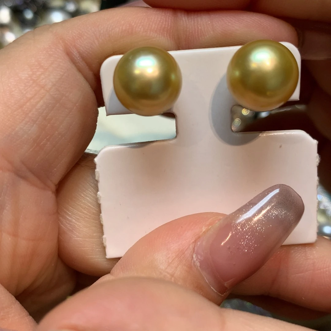海水珍珠耳饰18K金镶嵌