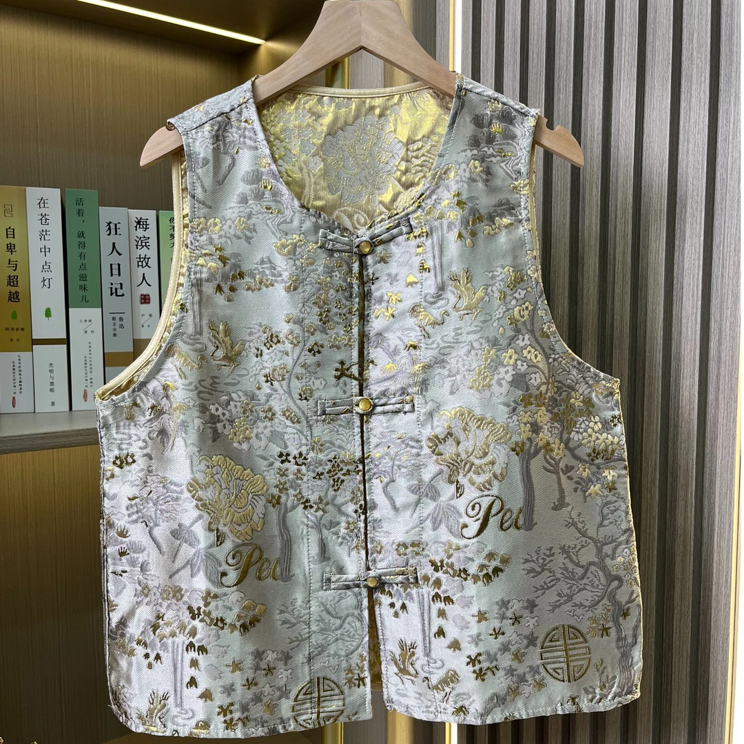 2025夏季新款新中式国风时尚百搭盘扣马甲（清仓不退换看好下单）