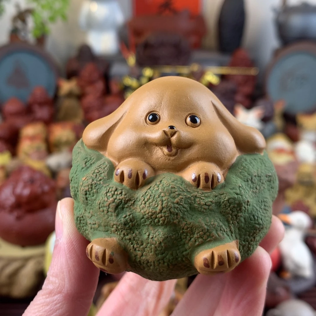 紫砂茶宠旺财百财狗