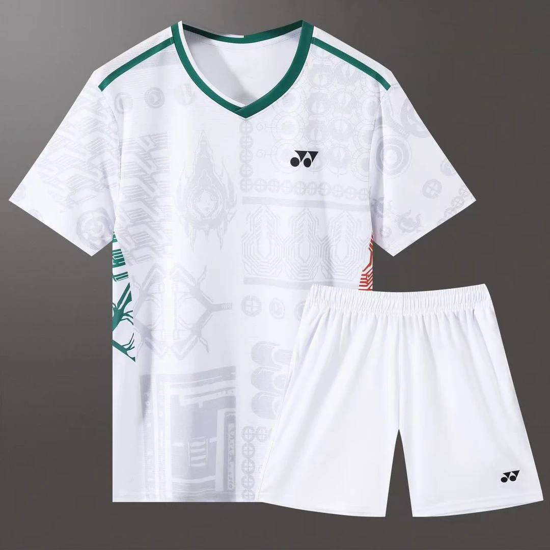 25新款青年速干羽毛球服潮流夏季透气男女运动比赛时尚短袖定制