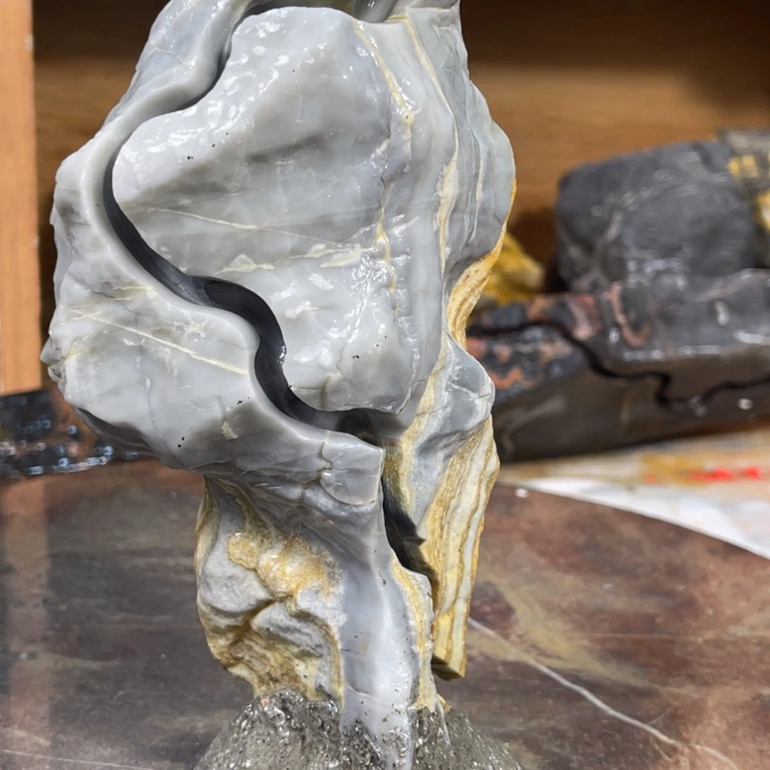 榆***麗附石盆景一物一拍