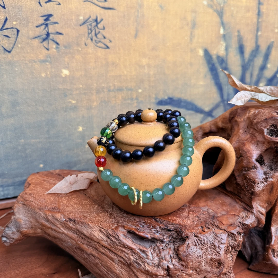 DA 1152-沉贵金带双金圈+五色转珠（深绿色）沉贵金（无礼盒）