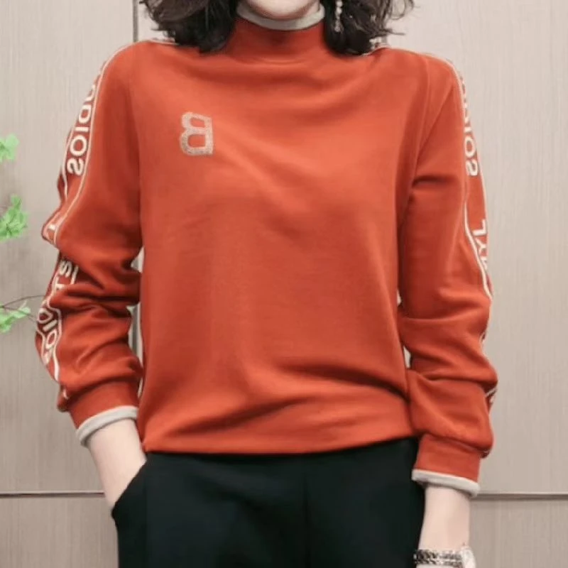 B210#春季拼色字母气质小衫（XL~6XL 90~160斤）