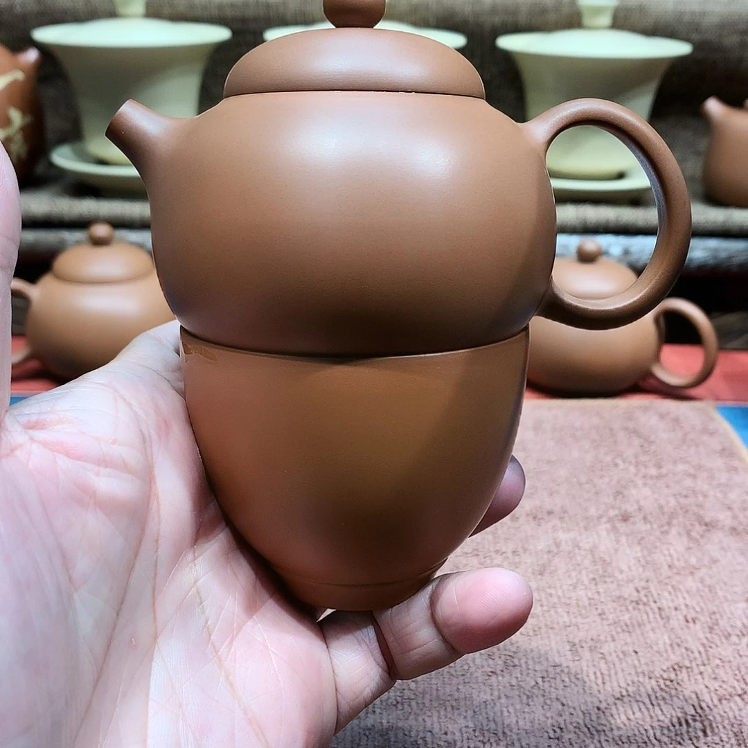 泥塑无**刚放漏小圆壶120毫升瑕疵大