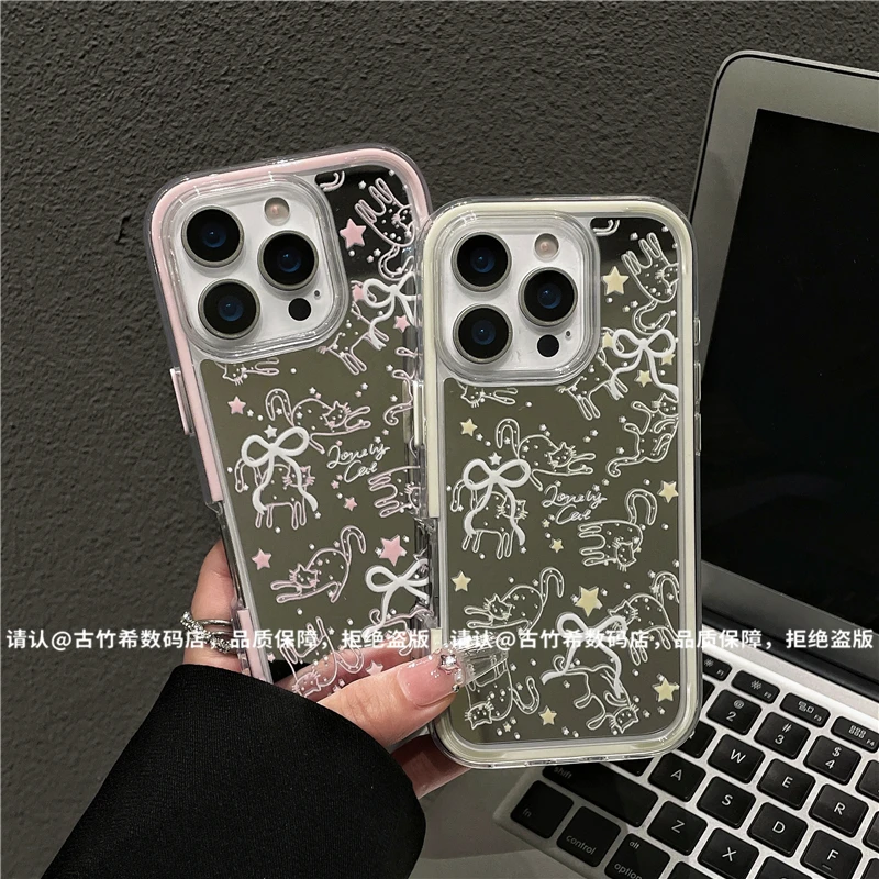 炫彩镜面适用苹果16/iPhone/华为手机壳防摔15promax爆款pura70潮