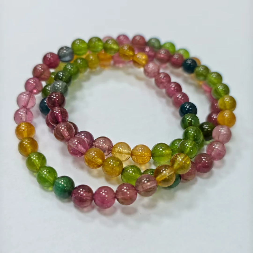 【书记甄选】天然碧玺单圈手链 多样性发一件 约6mm 179YS