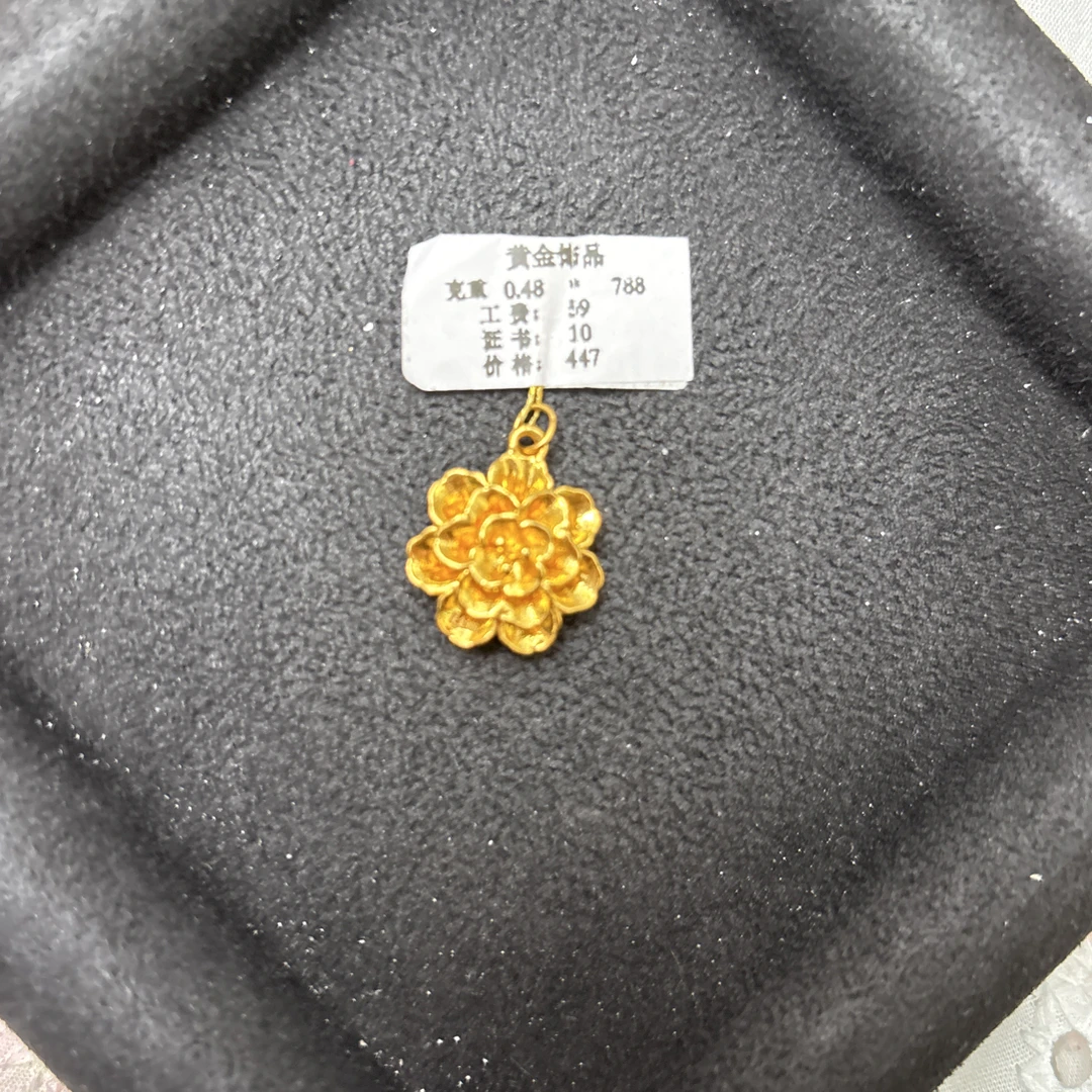 B01048牡丹花足金999【主图有克重】