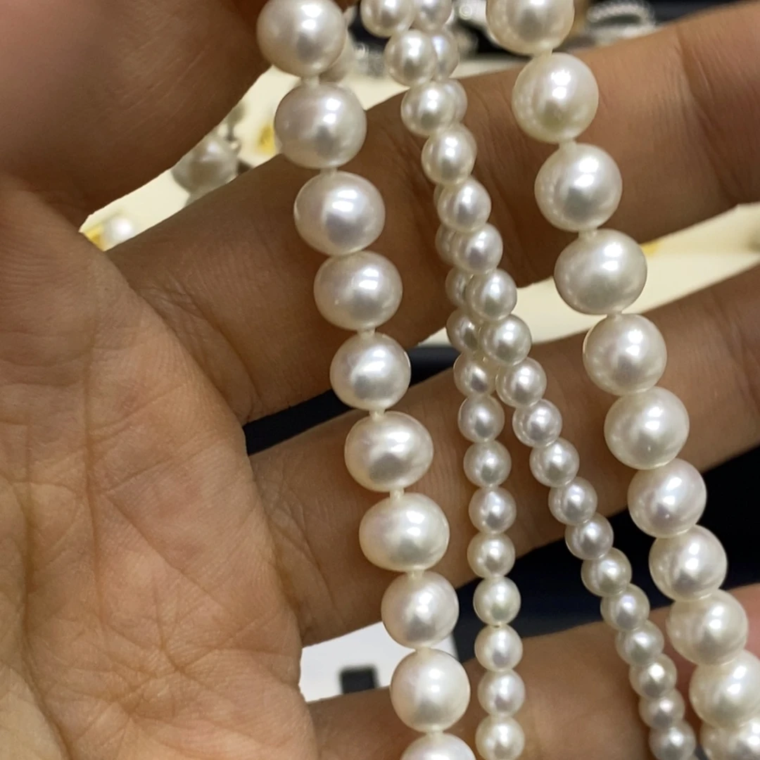 淡水珍珠银S925镶嵌项链