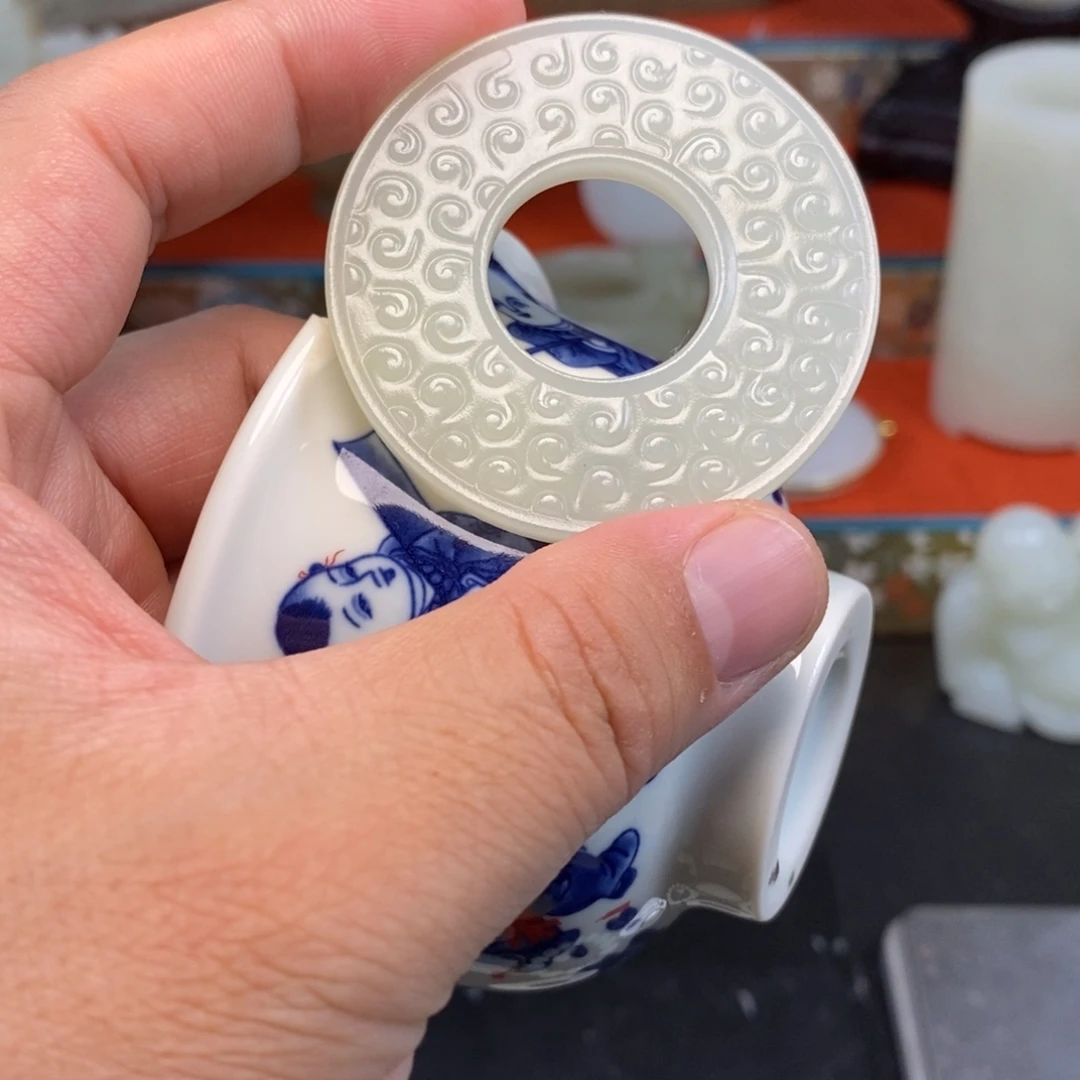 汉***）摆件青花瓷茶杯一个小时