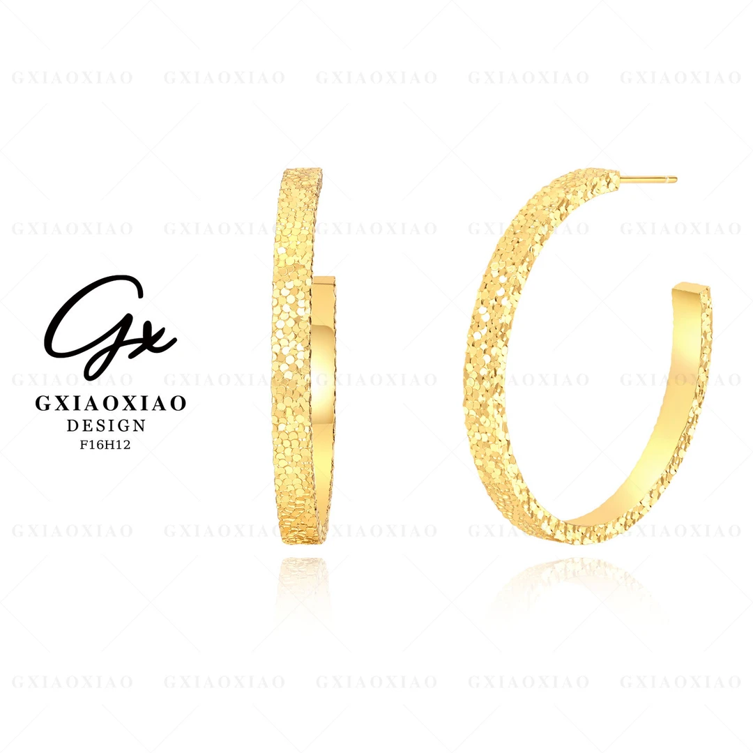 铜合金耳饰 GXX【满天星光】时尚气质百搭经典金色耳环 F16H12