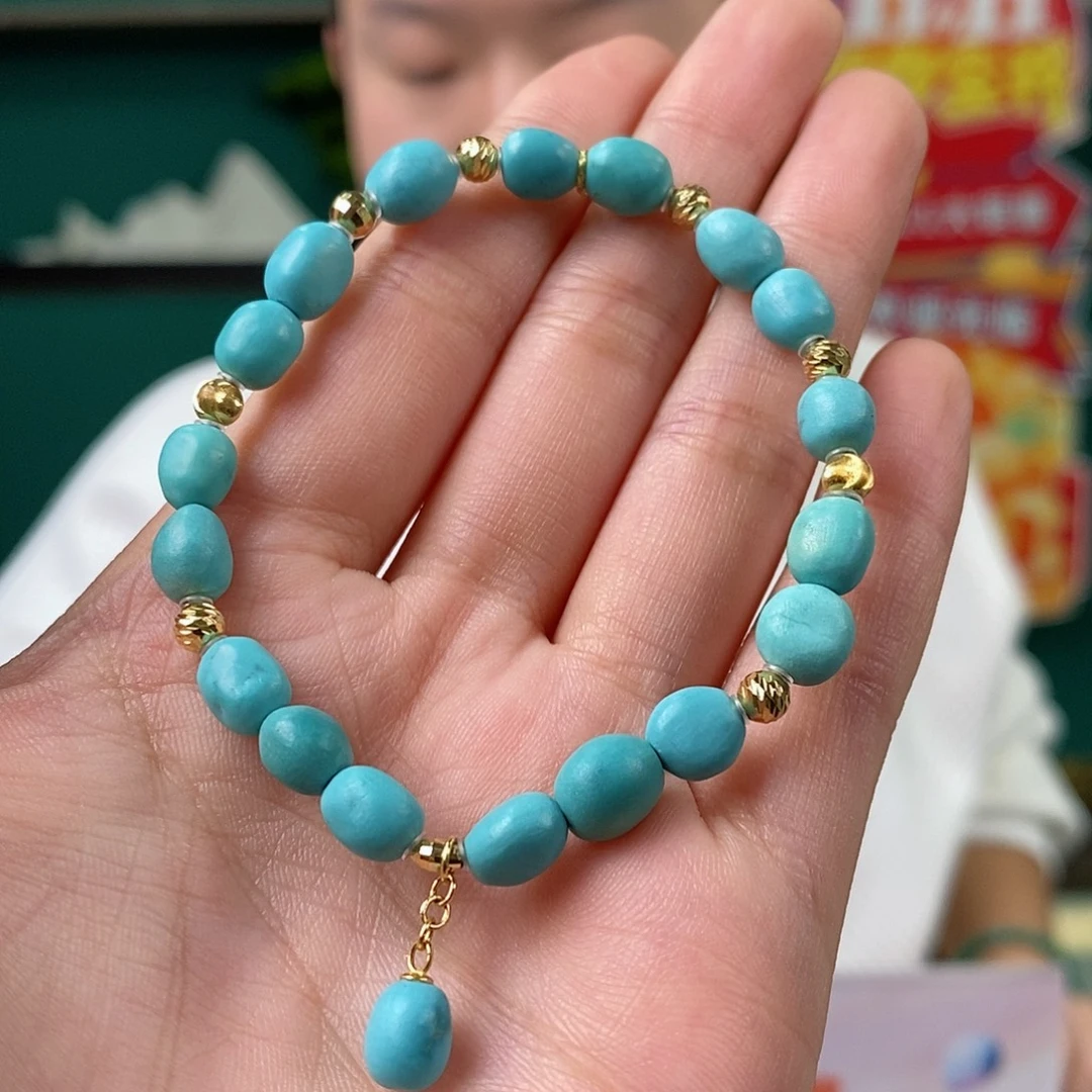 绿松石18K金镶嵌珠宝奇石