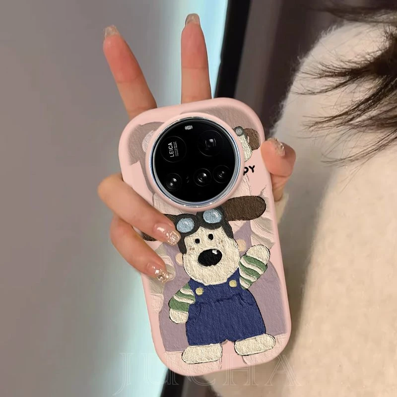 打招呼掌门狗适用苹果16pro手机壳硅胶华为mate70全包小米15OPPO