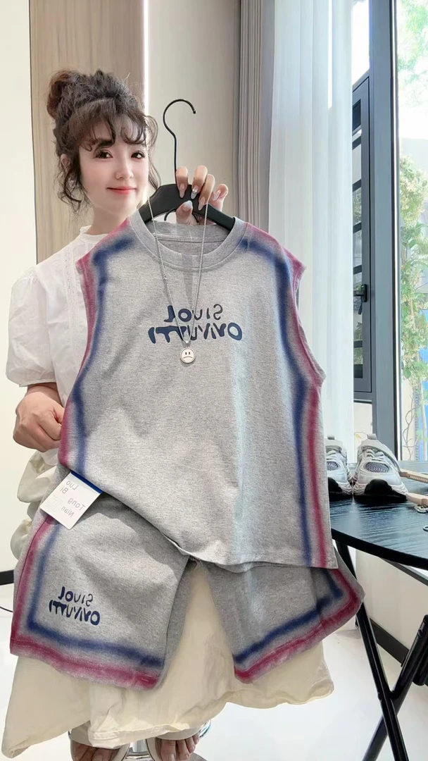 （套装）纯棉夏季宽松潮流印花个性帅气休闲时尚男宝女宝半袖