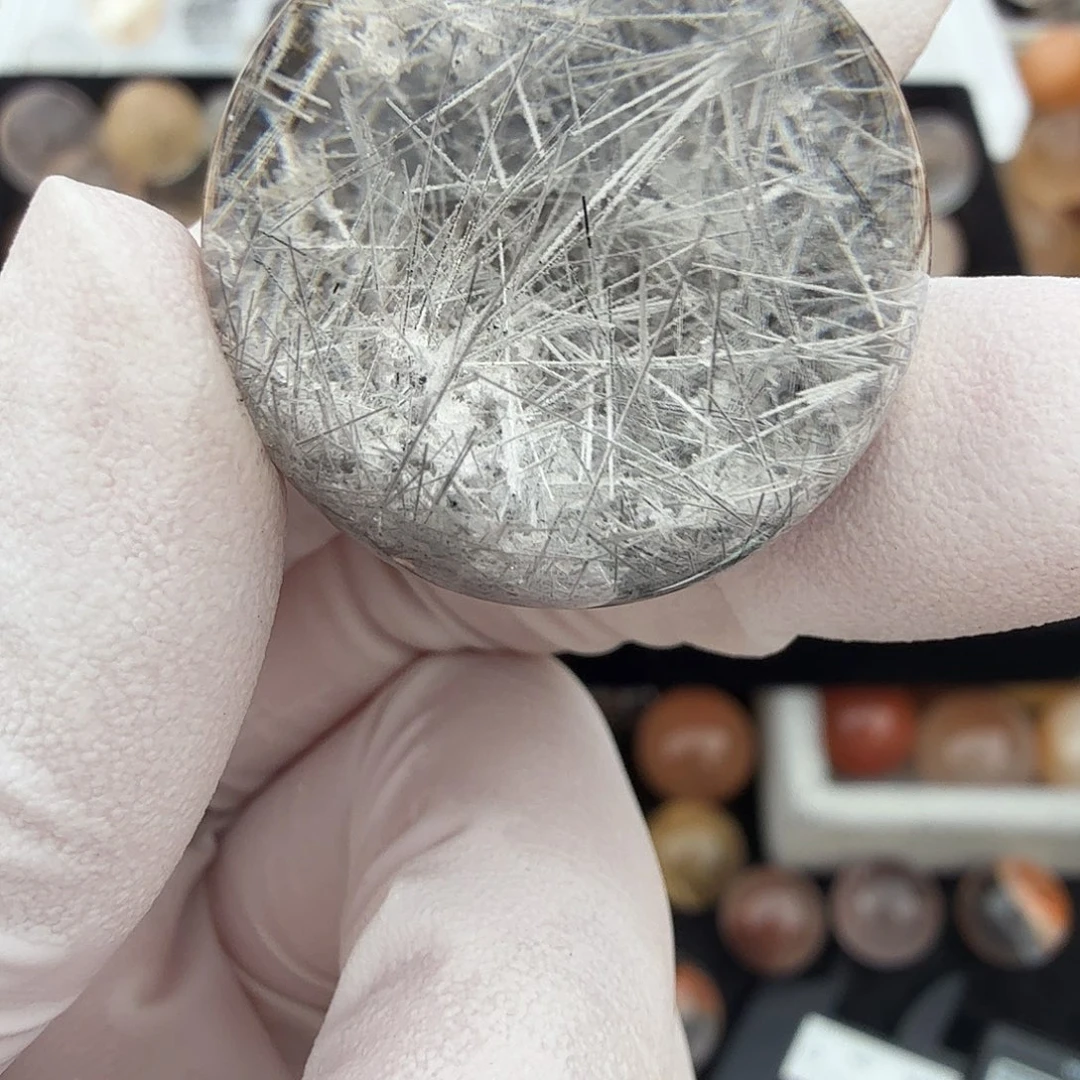 ****水晶珠宝半成品未镶嵌幽灵雪松24mm定制不退换