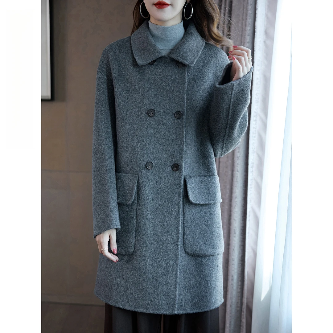 轻奢优雅女神范双面羊毛呢外套女装新款秋冬高端气质保暖呢子大衣