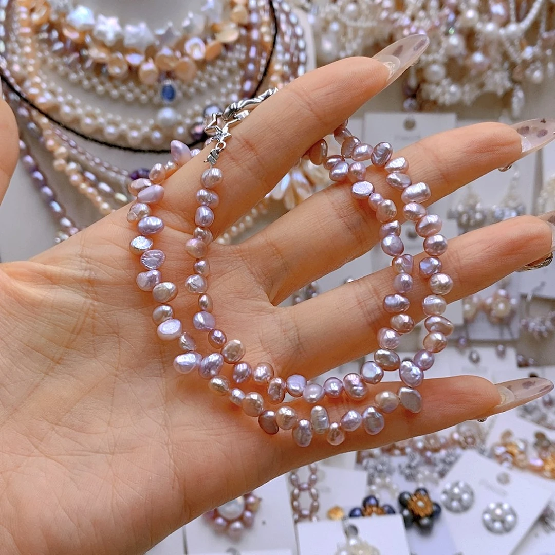 颈饰银S925镶嵌淡水珍珠