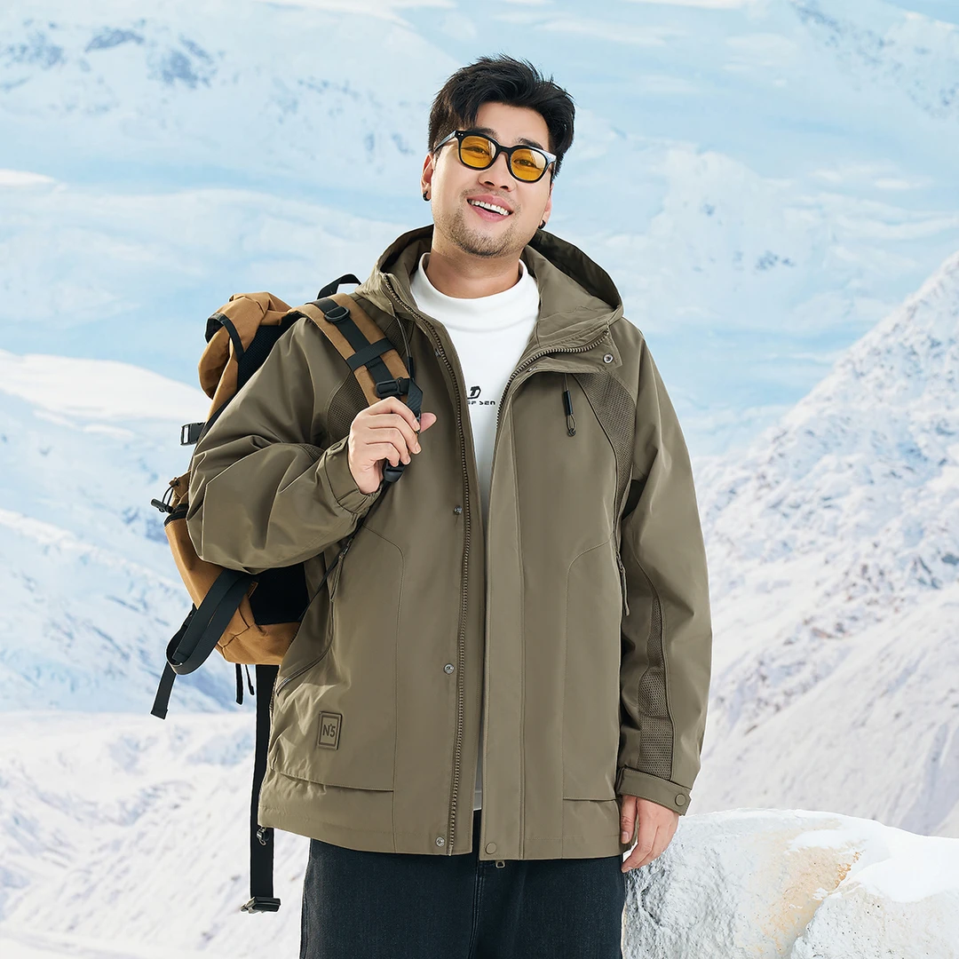 【蓄热保暖棉服】森老板高级感大码男装秋冬季新款防风连帽外套棉衣