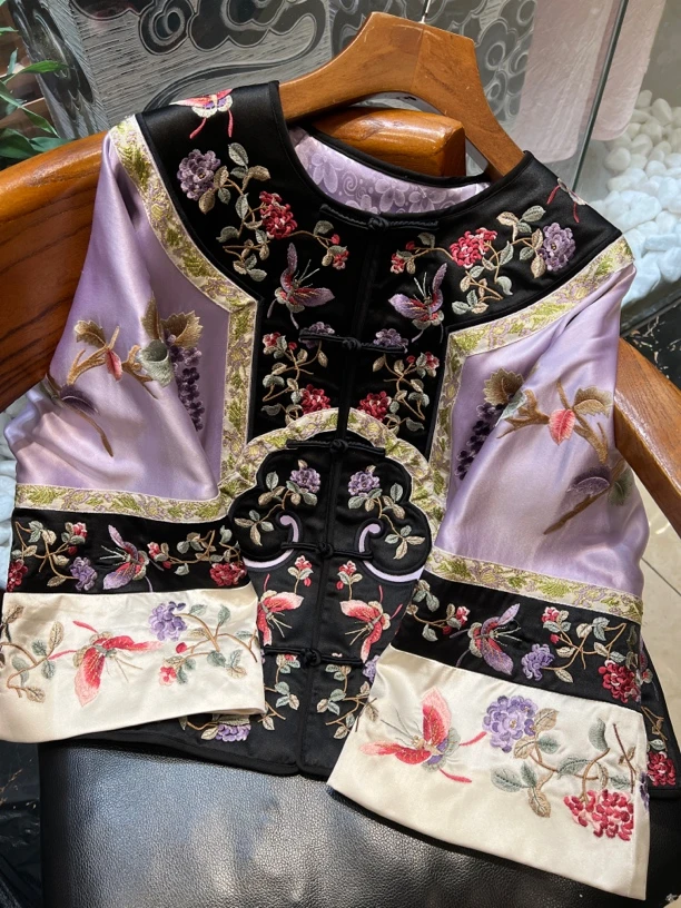 新中式醋酸刺绣外套女复古盘扣中国风气质上衣民族风