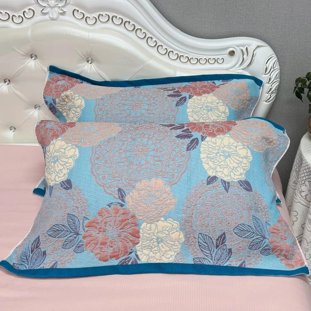 纱布枕巾--花开富贵（50*80）柔软高档情侣高端高级感亲肤正品透气