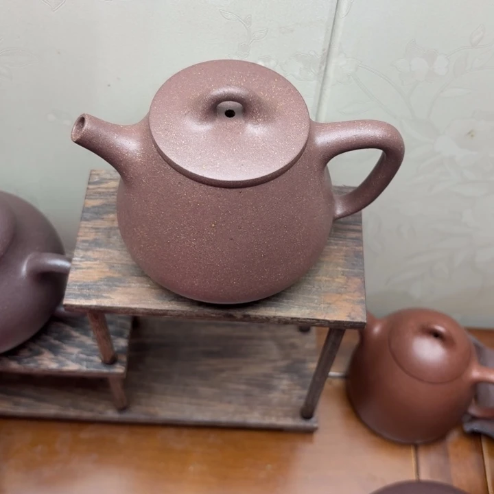 茶壶紫砂原矿半手工老紫泥高瓢200cc