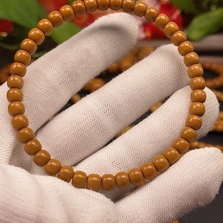 橄榄核手串5.6老挝核尖极限弧单圈微白