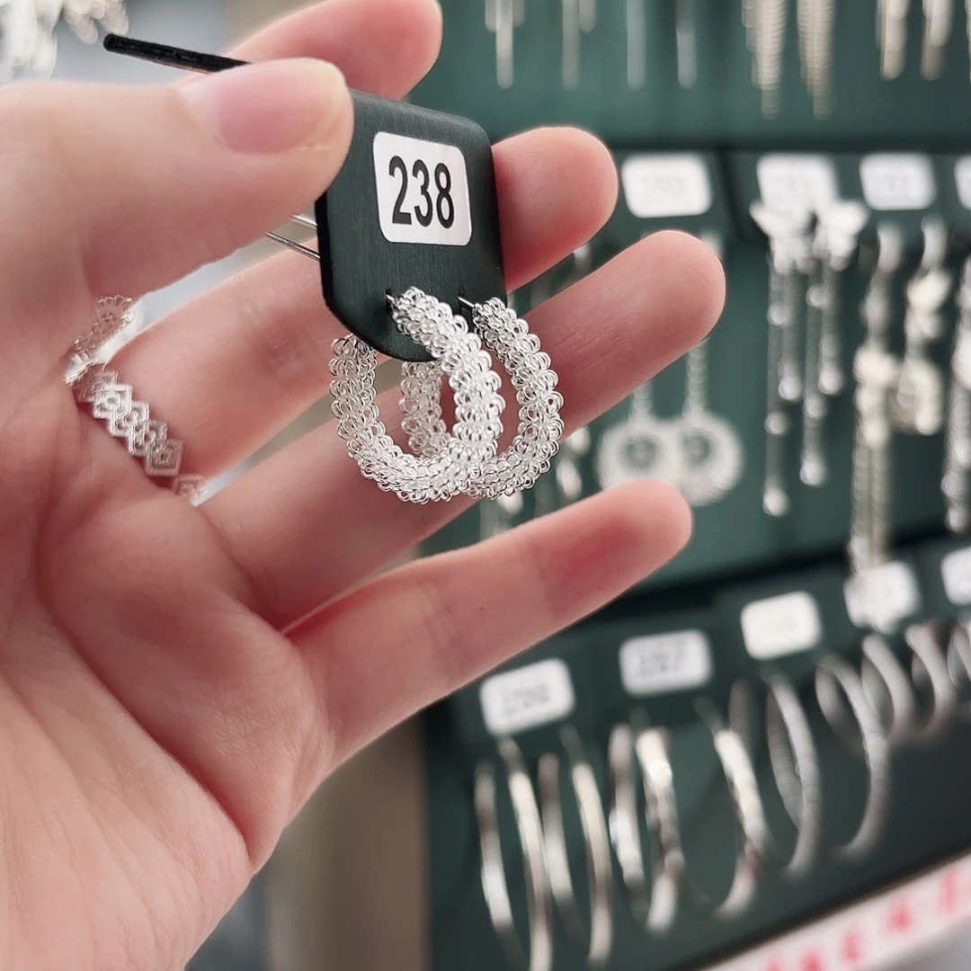 足银足银半圈耳钉