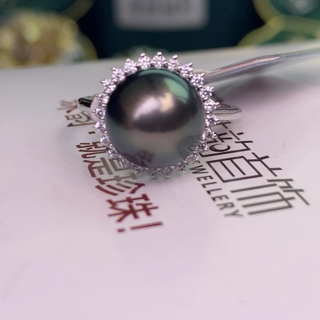 18K金镶嵌戒指海水珍珠