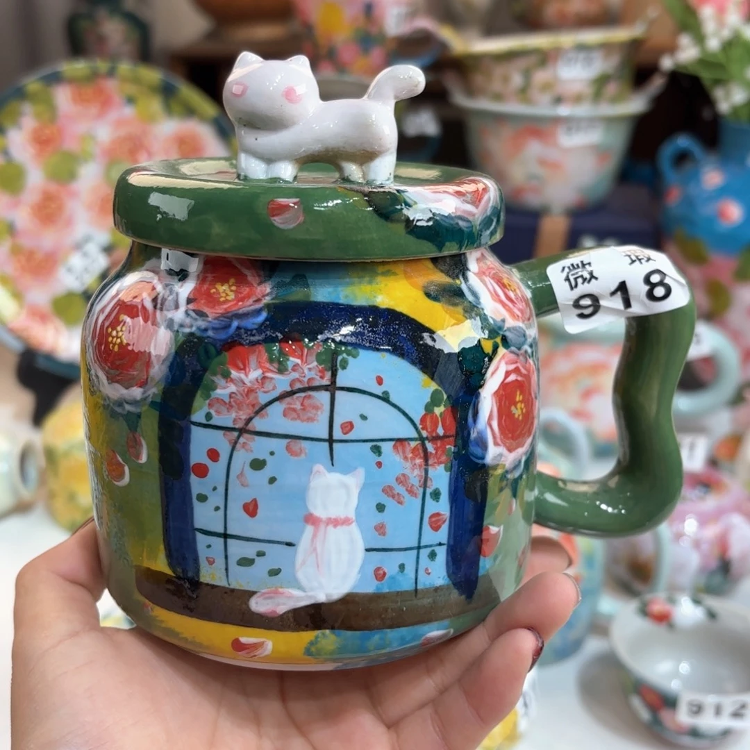 景德镇手绘高温釉下彩陶瓷茶具