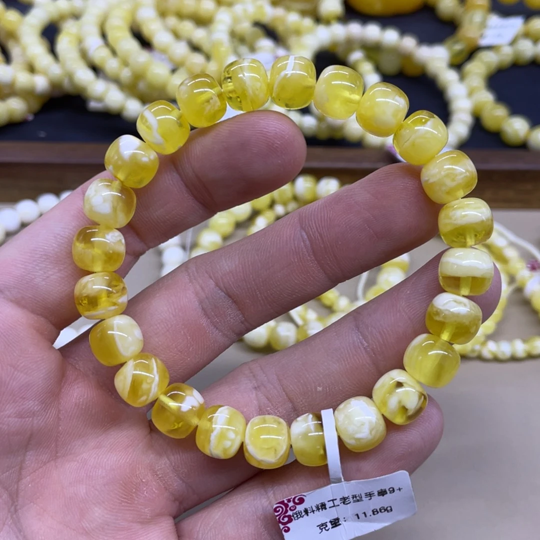 琥珀未镶嵌手链精工老型手串