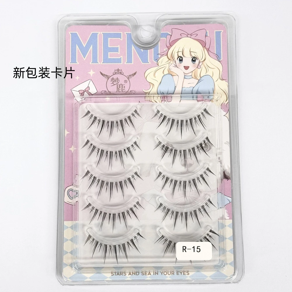 梦鹿小恶魔整条假眼睫毛透明梗R-15