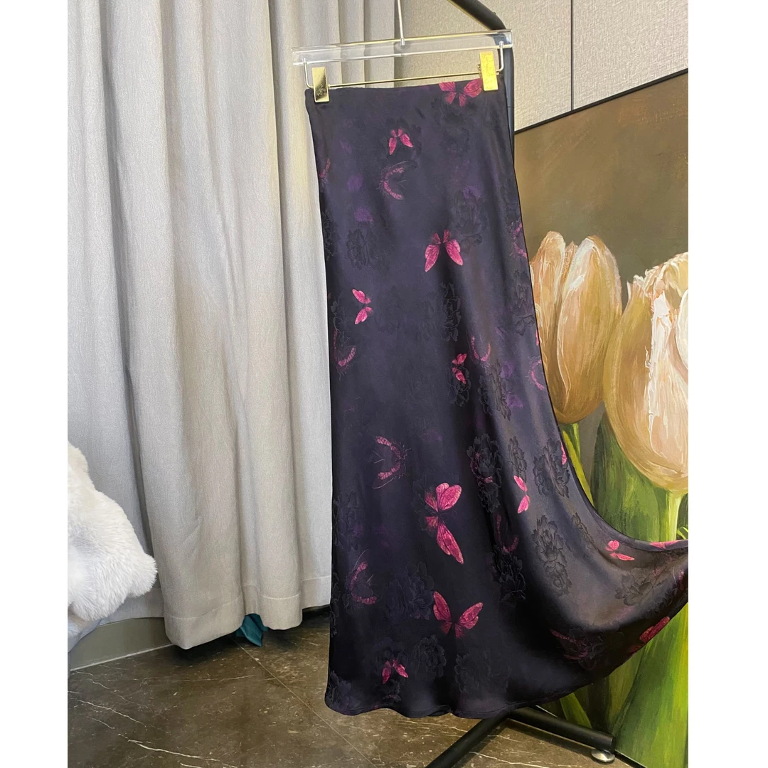 【蝶恋花】国风半裙新中式鱼尾裙侧开叉松紧腰设计感开叉半裙